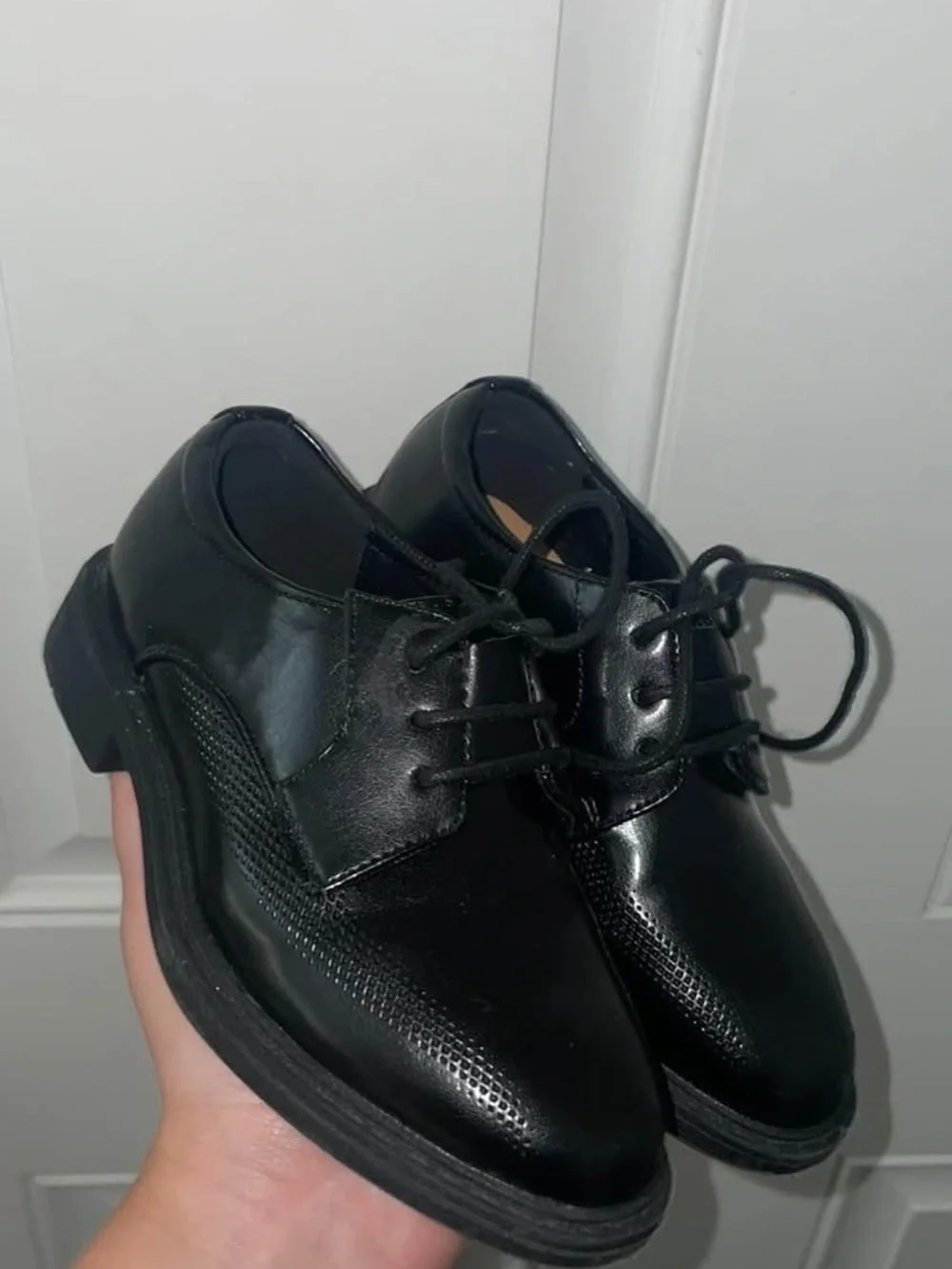 Classic Black Toddler’s Lace-Up Dress Shoes